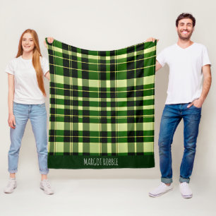 Manta Polar Malla verde de malla cuadrada patrón geométrico br