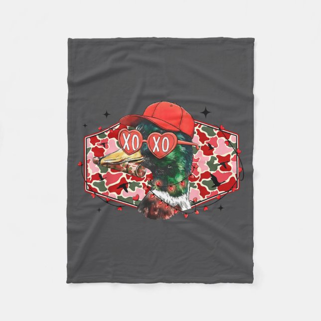 Manta Polar Mallard Duck Camouflage Happy Valentine's Day Hunt (Anverso)