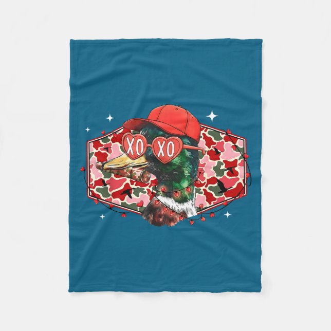 Manta Polar Mallard Duck Camouflage Happy Valentine's Day Hunt (Anverso)