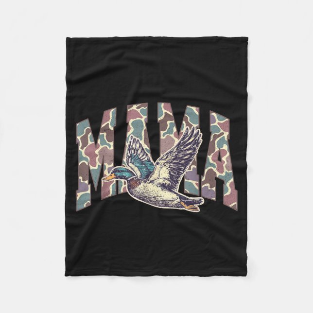 Manta Polar Mallard Duck Hunting Mama Retro Camouflage Daddy M (Anverso)