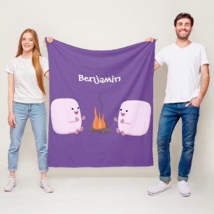 Manta Polar Malvaviscos rosados por personalizado de bomberos