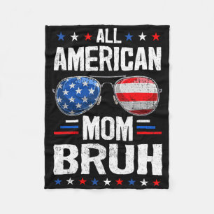 Manta Polar Mamá Americana Bruh 4 De Julio Madre Patata