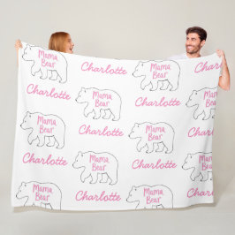 Manta Polar Mama Bear | Día de la Madre, lindo y gracioso