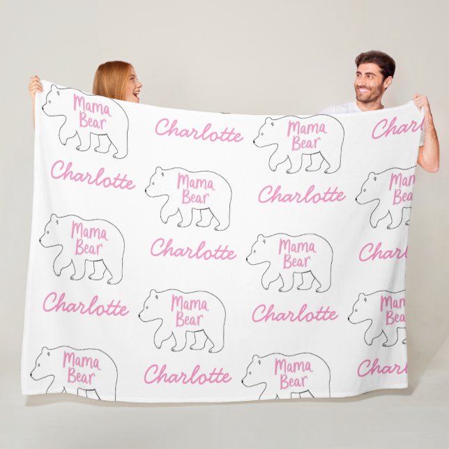 Manta Polar Mama Bear | Día de la Madre, lindo y gracioso (In situ)