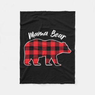 Manta Polar Mama Bear Flannel Red Plaid Pajama Familia Matanza
