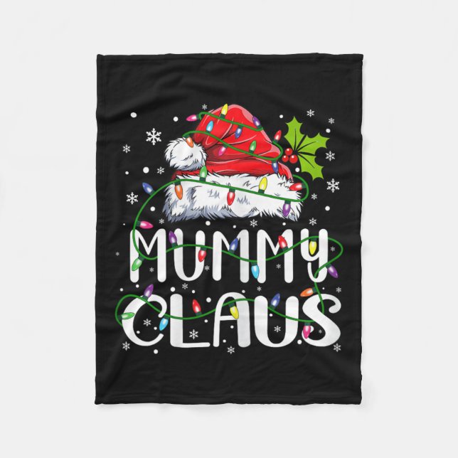 Manta Polar Mamá Claus Navidades Santa Hat Familia coincidente (Anverso)