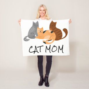 Manta Polar Mamá de gato adorable 