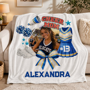 Manta Polar Mamá de Porristas Personalizada Foto Orgullo Depor