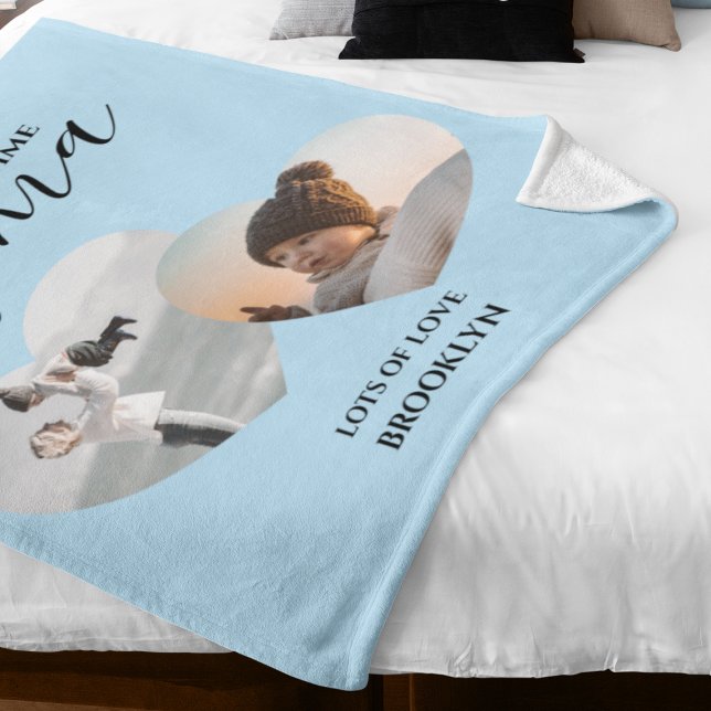 Manta Polar Mamá de primera vez moderna | 2 Heart Photo Fleece (Subido por el creador)