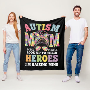 Manta Polar Mamá del autismo criando héroe moño desordenado au