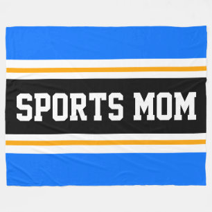 Manta Polar MAMÁ DEPORTES Azul brillante Naranja Negro Rayas
