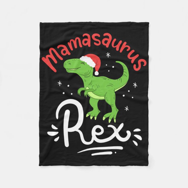Manta Polar Mamá dinosaurio T-Rex Navidad  (Anverso)