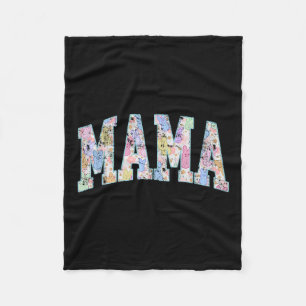 Manta Polar Mama Easter Retro Varsity Grandes Cartas Colorosas