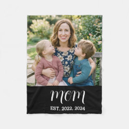 Manta Polar Mamá Estableció Foto De Letra Moderna Negra 