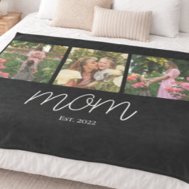 Manta Polar Mamá Estableció Letra Elegante Negra 3 Foto