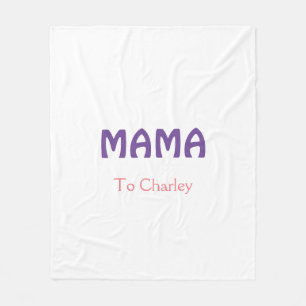 Manta Polar Mama feliz madres retro púrpura agregar texto nomb