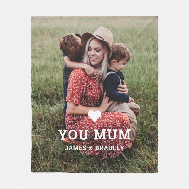 Manta Polar Mamá foto del Día de la Madre (Anverso)