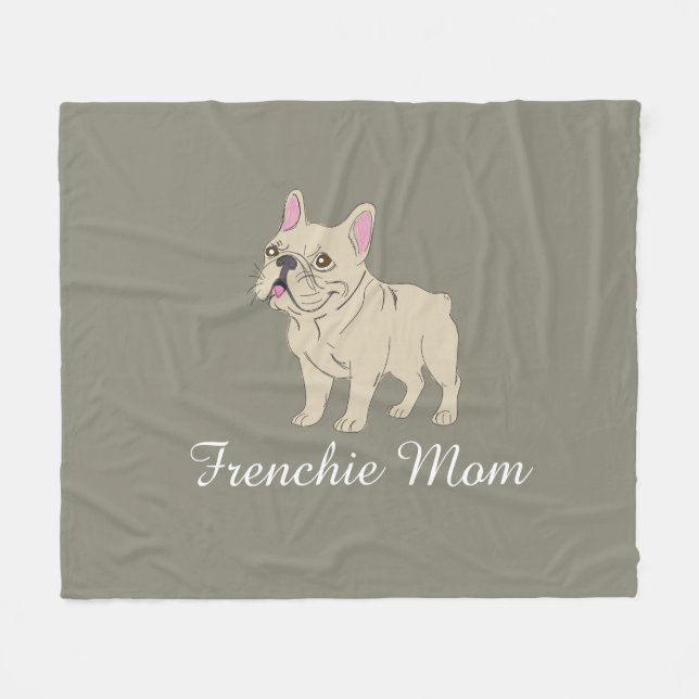 Manta Polar Mamá Frenchie (Frente (Horizontal))