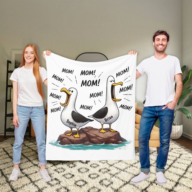 Manta Polar Mamá Gaviota Divertida Personalizada (Subido por el creador)