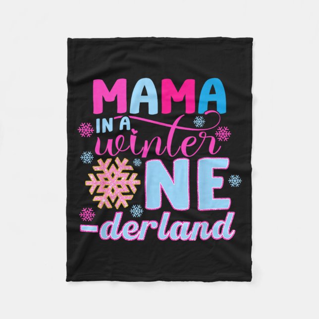 Manta Polar Mama In A Winter Onederland Bday Girl Sweet Snowfl (Anverso)