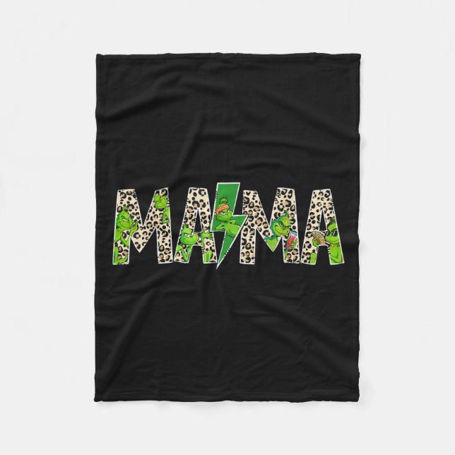 Manta Polar Mama Leopard Retro Mom Nanny Grandma Mother's Day  (Anverso)