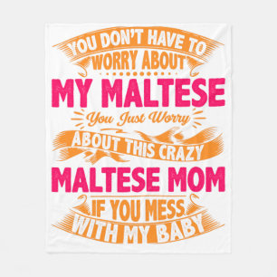 Manta Polar Mamá maltesa loca