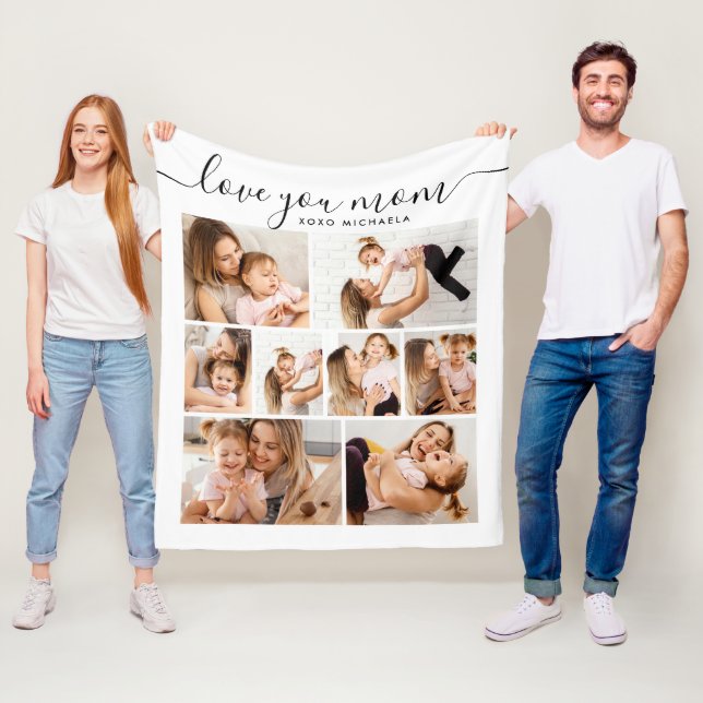 Manta Polar Mamá/Mamá/mamá de 8 Collages de fotos (In situ)