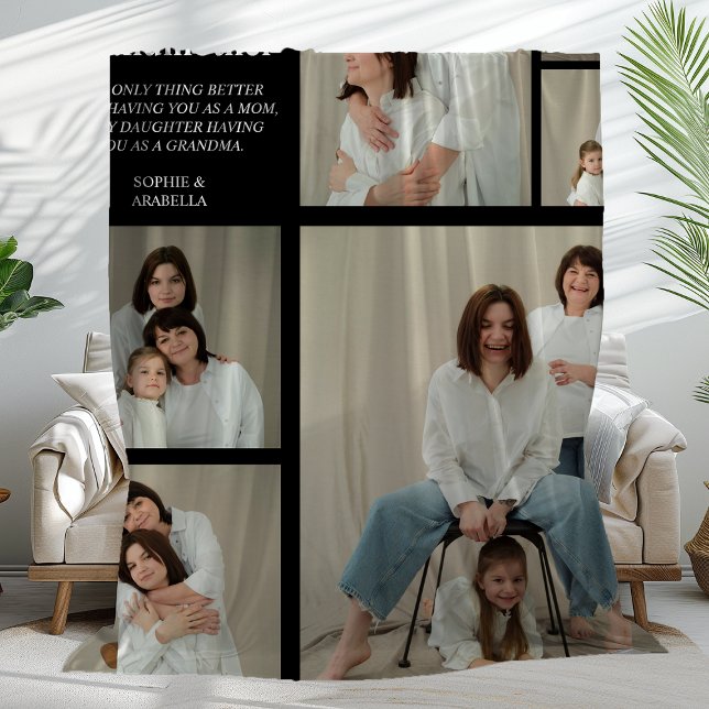 Manta Polar Mamá moderna personalizada y negra | 6.ª Foto (Subido por el creador)