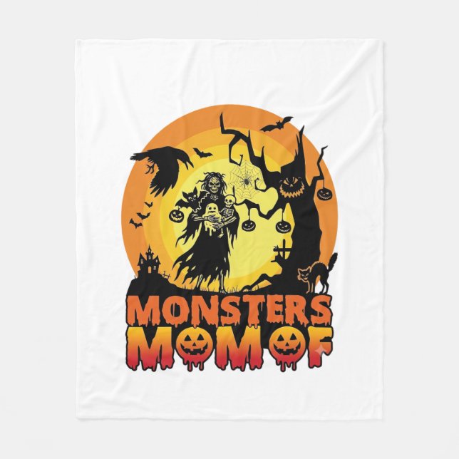 Manta Polar Mamá Monstruos Halloween Monstruo Fantasma Esquele (Anverso)