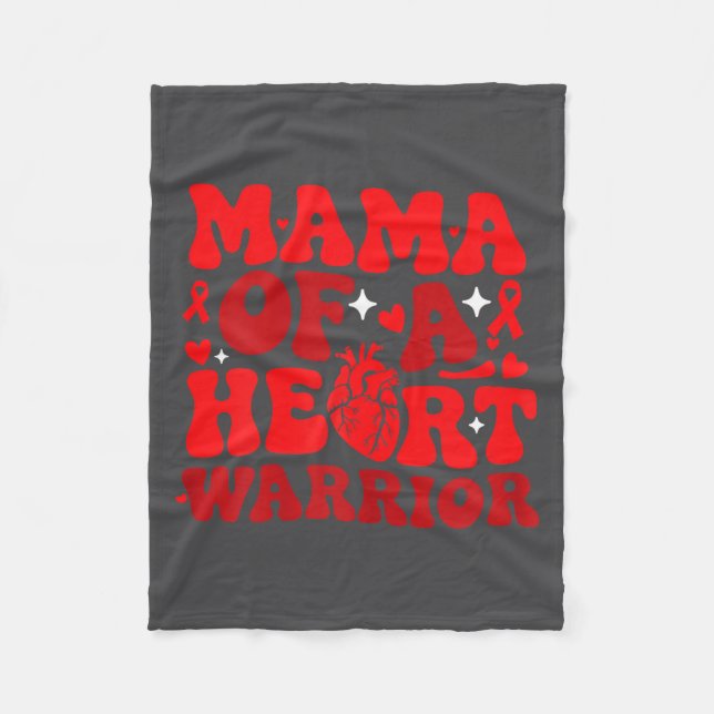 Manta Polar Mama Of A Heart Warrior Chd Awareness Heart Diseas (Anverso)