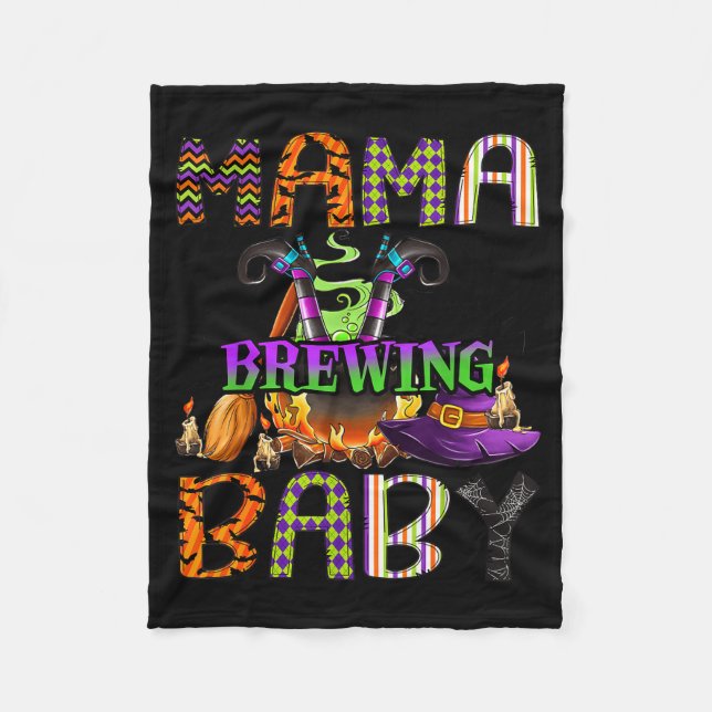 Manta Polar Mama Of Brewing Baby Halloween One Soky Mama  (Anverso)