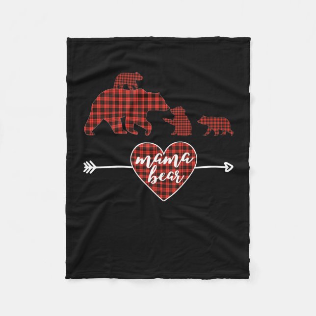 Manta Polar Mamá oso 3 Cubos Navidades rojos manchados mamá (Anverso)