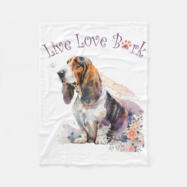 Manta Polar Mamá Perro Basset Hound Floral