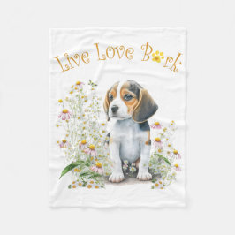 Manta Polar Mamá Perro Beagle Floral