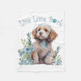 Manta Polar Mamá Perro Cockapoo Floral