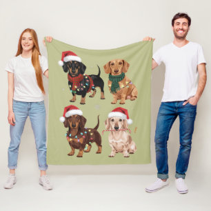 Manta Polar Mamá Perro Navidad Dachshund Amante Regalo Navidad