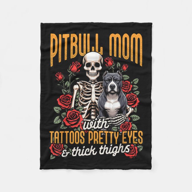 Manta Polar Mamá Pitbull Pittie Mamá Perro Mamá Pitbull Con Ta (Anverso)