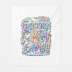 Manta Polar Mamá Unicornio Energía Kawaii Diseño Vectorial_1