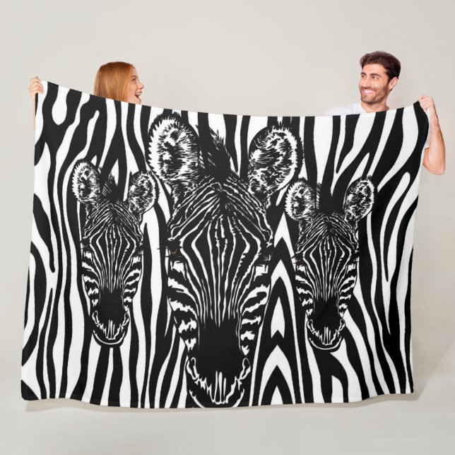 Manta Polar Manada de cebra de moda en estampado de cebra (In situ)