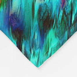 Manta Polar Manchas brillantes de azul a cian, manchas rojas