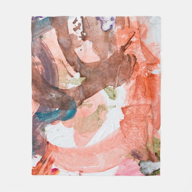 Manta Polar manchas de tinta sobre papel blanco abstracto, acr (Anverso)