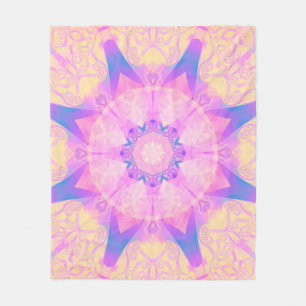 Manta Polar Mandala abstracta retro digital. Flor brillante. B