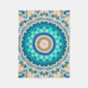 Manta Polar Mandala amarilla de la turquesa