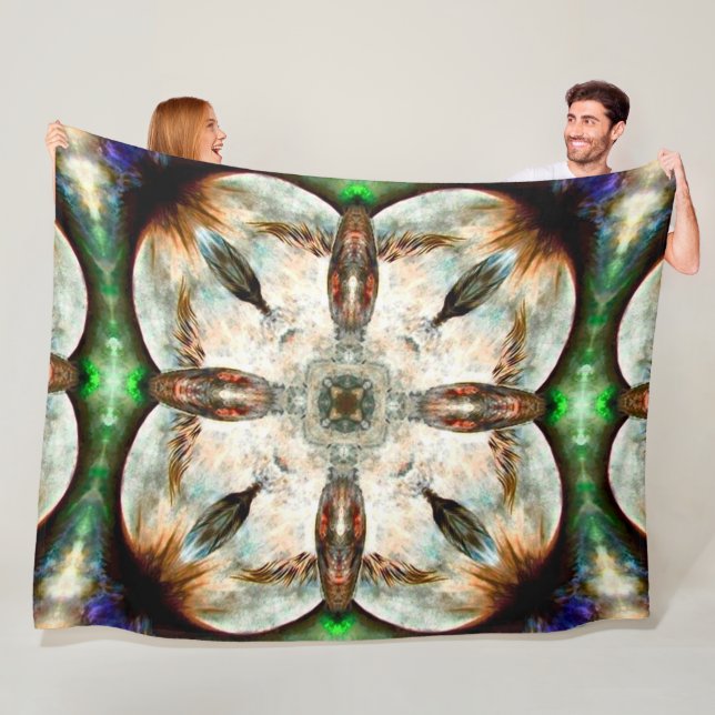 Manta Polar Mandala animal del tótem del alcohol del halcón (In situ)