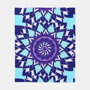 Manta Polar mandala azul e índigo