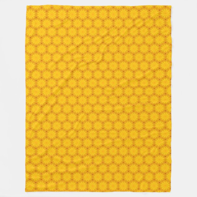 Manta Polar Mandalá Boho Amarillo (Anverso)