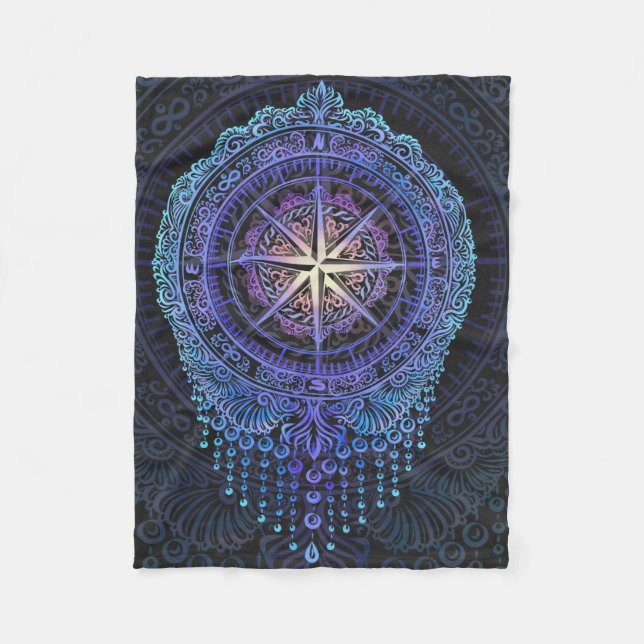 Manta Polar Mandala de brújula celeste (Anverso)