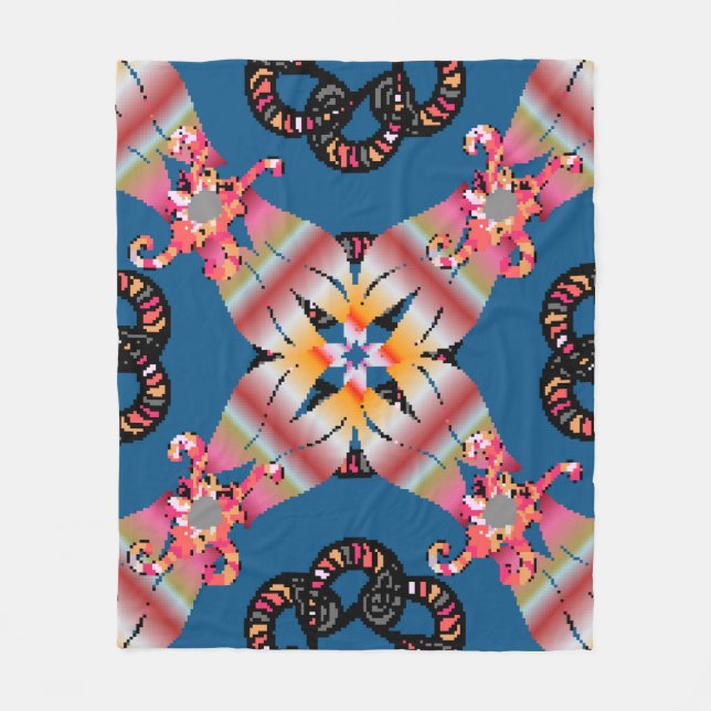 Manta Polar Mandala de color amarillo. Invitación (Anverso)