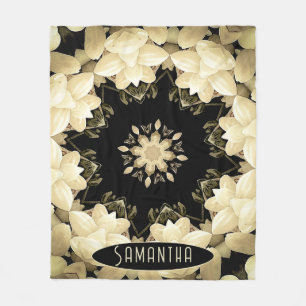 Manta Polar Mandala de color de agua y crema personalizada