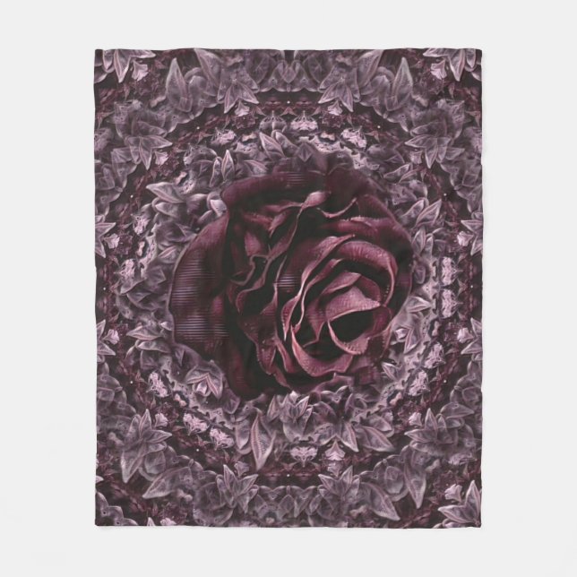 Manta Polar Mandala de rosa  (Anverso)
